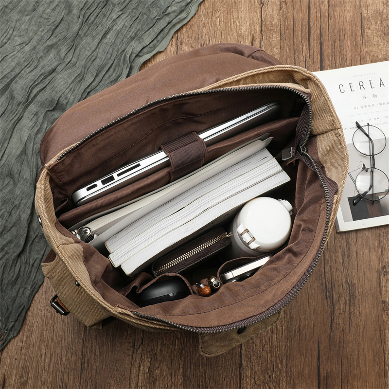 Retro Men's Outdoor Cycling Ca - Canvas Backpack Casual 评论和价格