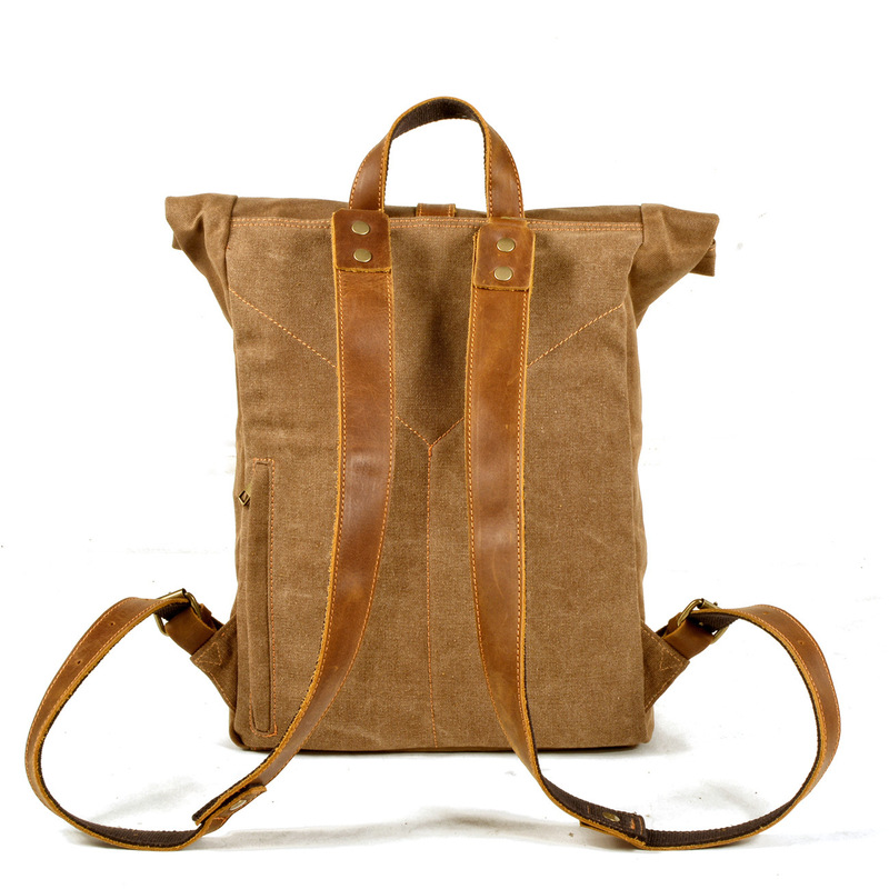 New model simple and retro wax - Canvas Backpack Casual 评论和价格