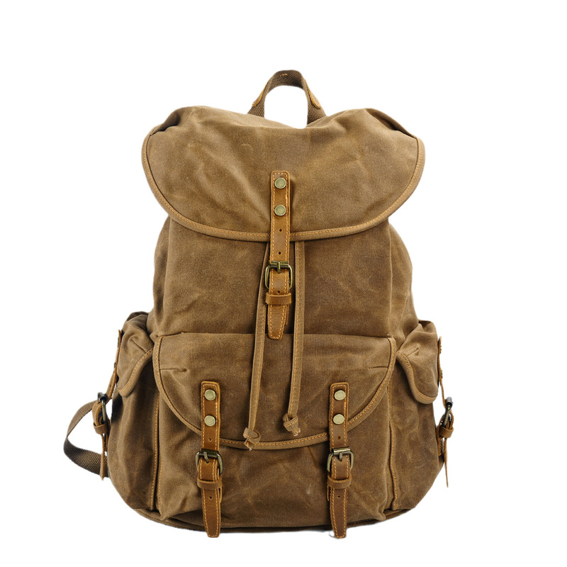 Retro soft wax canvas large ca - Canvas Backpack Casual 评论和价格