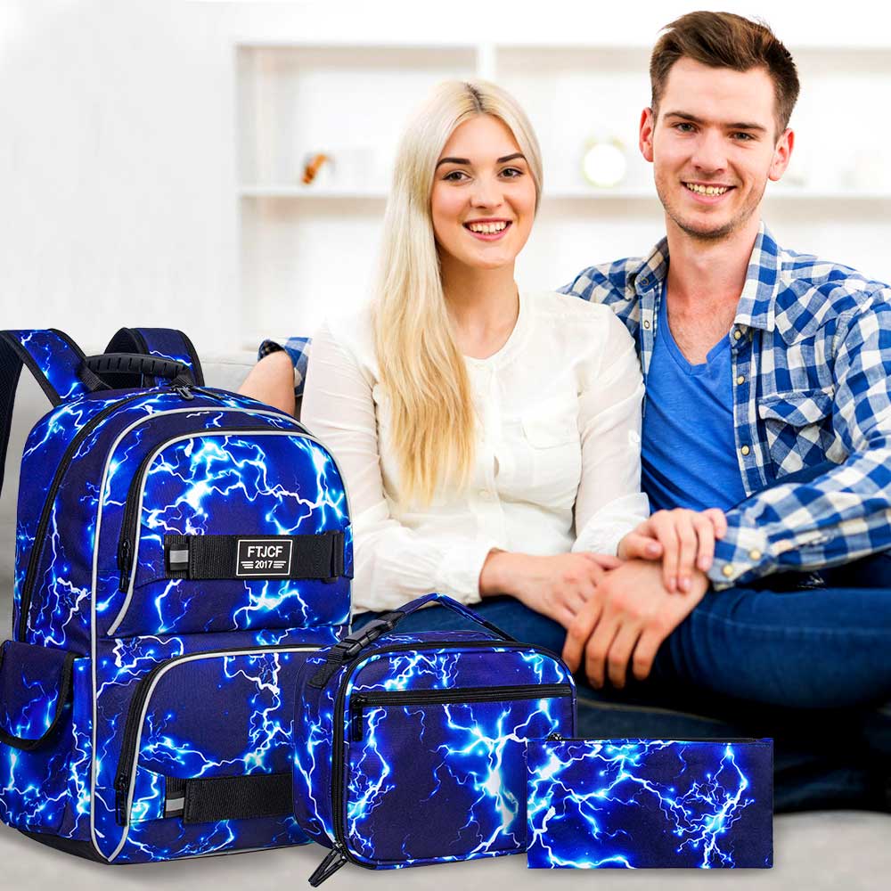 3PCS Lightning boys Backpack,  - School Backpack Teen 评论和价格