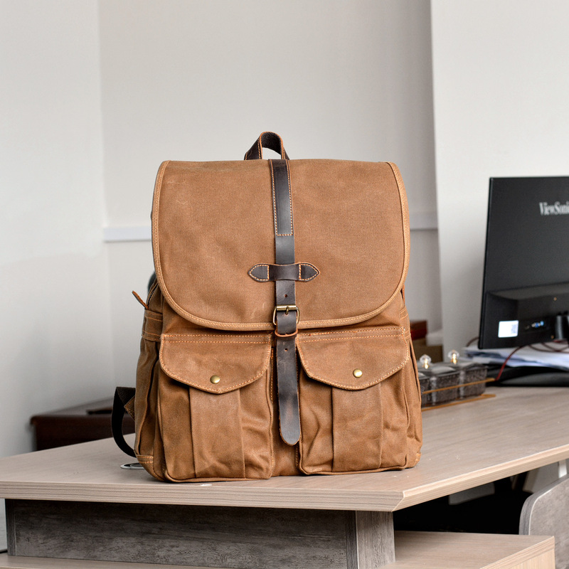New wax canvas men's backpack  - Canvas Backpack Casual 评论和价格
