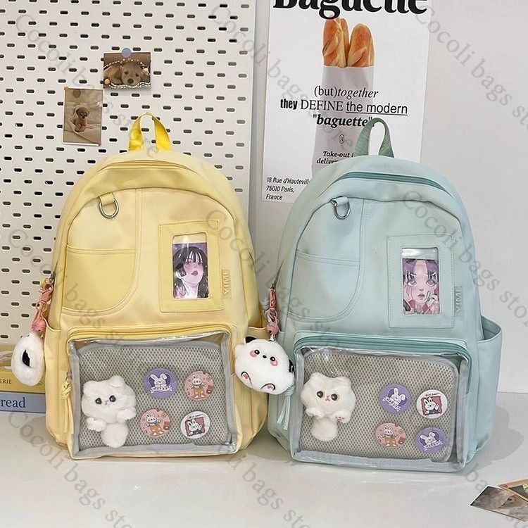 Solid Color Candy Color Backpa - Canvas Backpack Casual 评论和价格