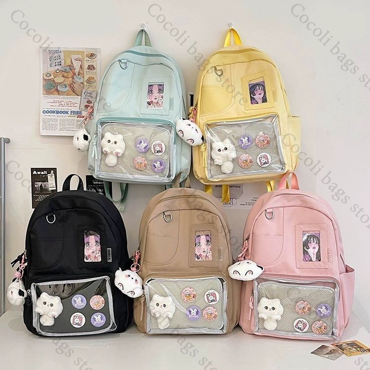 Solid Color Candy Color Backpa - Canvas Backpack Casual 评论和价格