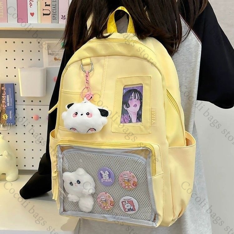 Solid Color Candy Color Backpa - Canvas Backpack Casual 评论和价格
